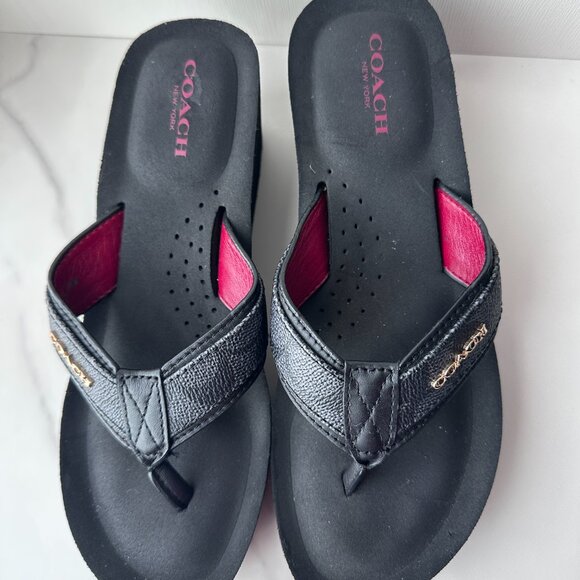 Coach Jolene Wedge thong flip flop Size 6 - Picture 2 of 7